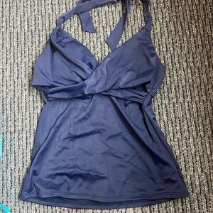 Athleta Navy Halter Swim Top